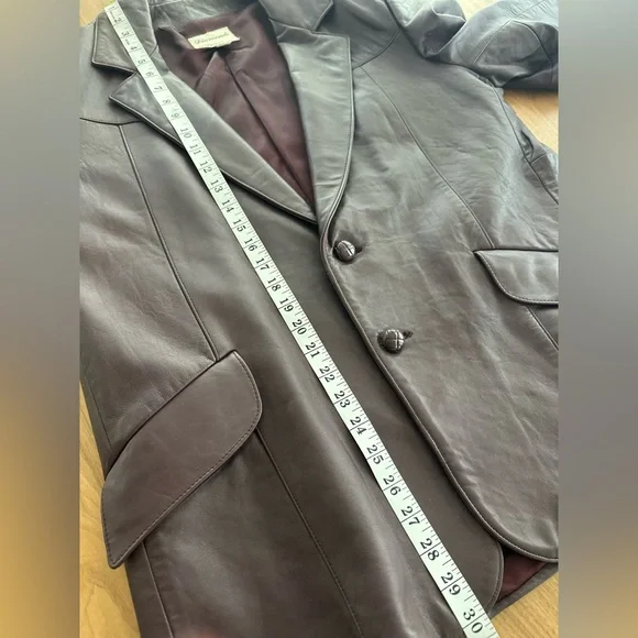 Vintage Diamond Leather Oversized Blazer – Burgundy Oxblood – 90s Slouchy Fit